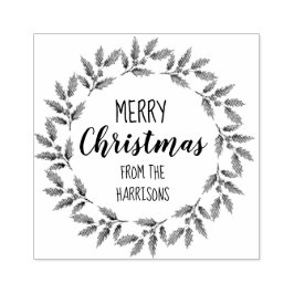 Sello De Caucho Holly Berry Wreath Design (3) Art Stamp