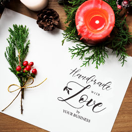 Sello De Caucho Holly Branches hechos a mano con Love Quote Busine