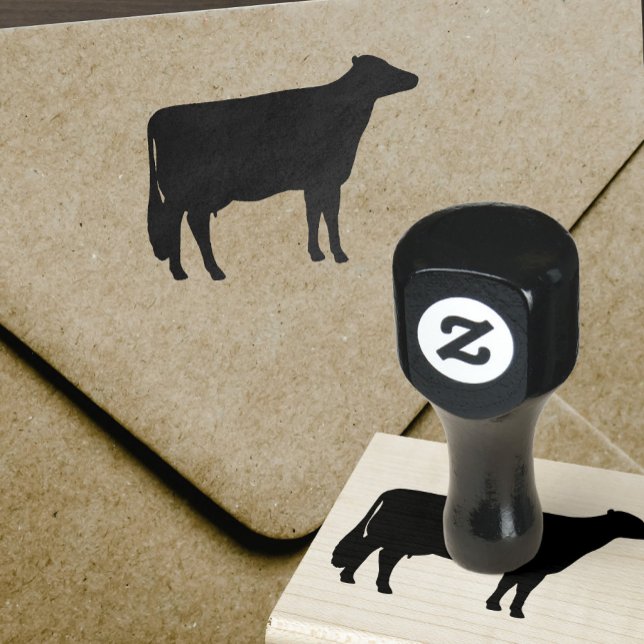 Sello De Caucho Holstein Cow Silhouette | Granja de campo (Subido por el creador)
