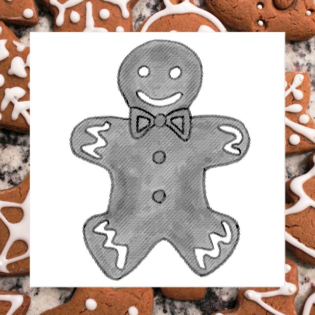 Sello De Caucho Hombre de pan de jengibre Navidades Cocina Festivi (Gingerbread stamp)