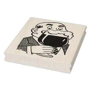 Sello De Caucho Hombre retro con estampado de arte de goma con big