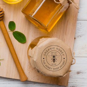 Sello De Caucho Honey Jar   Honeybee Honeycomb Bee Apiary