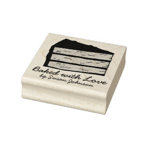Sello De Caucho Horneado con amor al horno por la pastelería de ca