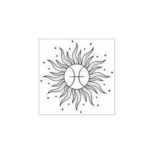 Sello De Caucho Horóscopo del Sol Piscis Zodiaco
