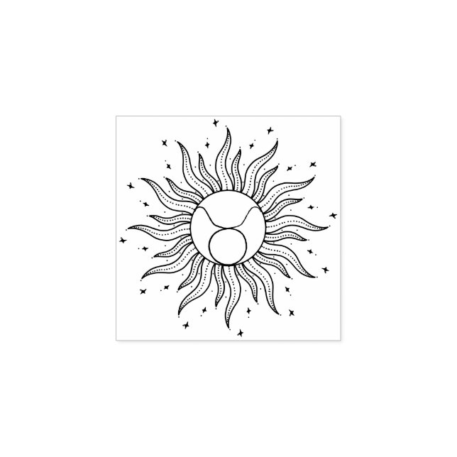 Sello De Caucho Horóscopo Sol Tauro (Impresión)