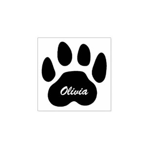 Sello De Caucho Huella de pata personalizada minimalista