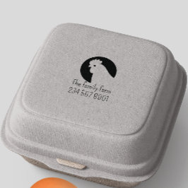 Sello De Caucho Huevo de estilo de granjas con escritura simple a