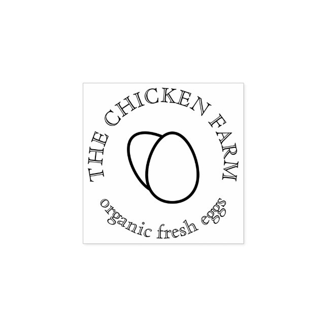 Sello De Caucho Huevo de granja de pollos (Impresión)