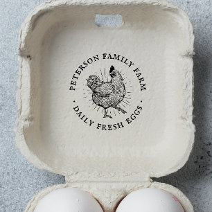 Sello De Caucho Huevo de pollo pintado a mano personalizado