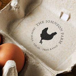 Sello De Caucho Huevo personalizado de silueta de pollo de época