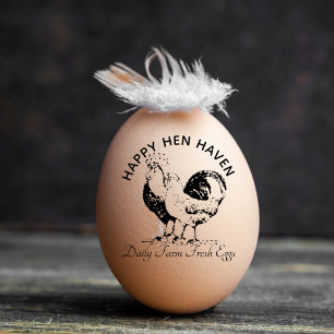 Sello De Caucho Huevos de granja Cartón Orgánico Pollo de granja