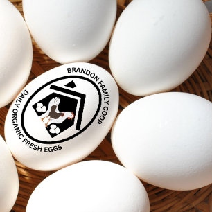 Sello De Caucho Huevos de granja Estampilla de cartón Huevos Fresc