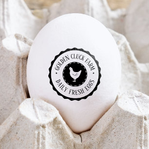 Sello De Caucho Huevos De Granja Rústica Negocio De Pollos