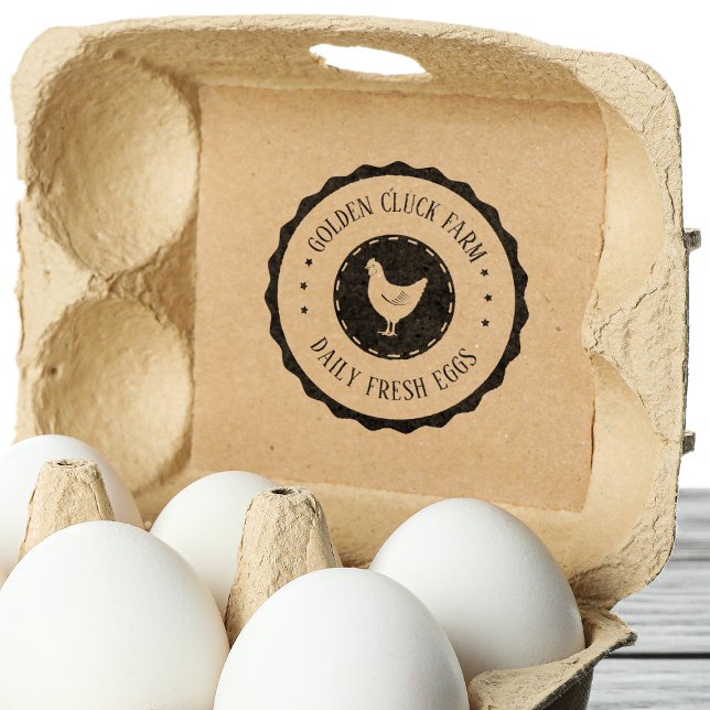 Sello De Caucho Huevos de granja rústica Negocio de pollos (Subido por el creador)