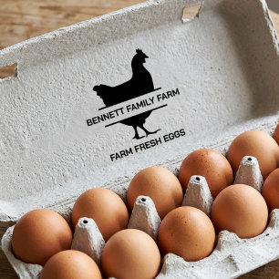 Sello De Caucho Huevos Frescos De Granja Monograma De Familia De G