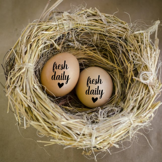 Sello De Caucho Huevos frescos de la granja personalizada moderna (Modern personalized fresh daily egg stamp)
