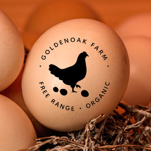 Sello De Caucho Huevos frescos de pollo simples personalizados