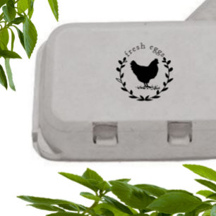 Sello De Caucho Huevos frescos florales elegantes Huevos Estampado