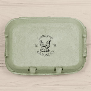 Sello De Caucho Huevos frescos   Granja Rustica Hen