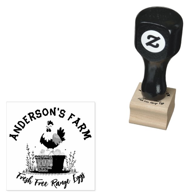 Sello De Caucho Huevos Frescos Personalizado Familia Granja Hen Hu (Sellado)