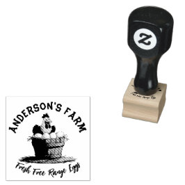 Sello De Caucho Huevos Frescos Personalizado Familia Granja Hen Mo