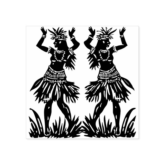 Sello De Caucho Hula Dancer Rubber Stamp (Impresión)