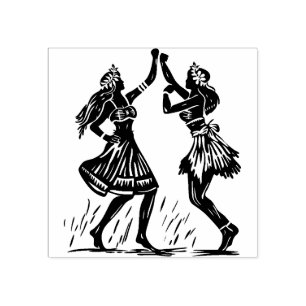 Sello De Caucho Hula Dancer Rubber Stamp