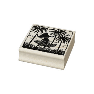 Sello De Caucho Hula Dancer Rubber Stamp