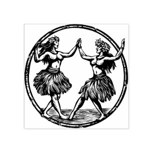 Sello De Caucho Hula Dancer Rubber Stamp Hawaii