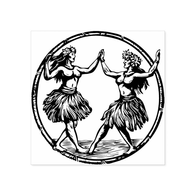 Sello De Caucho Hula Dancer Rubber Stamp Hawaii (Impresión)