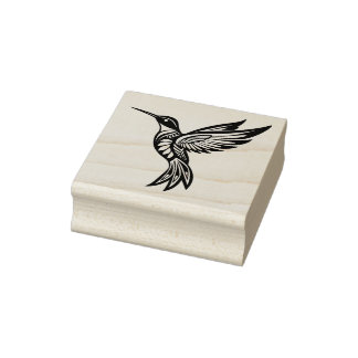 Sello De Caucho Humming Bird Wood Art Rubber Stamp