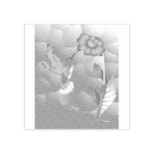 Sello De Caucho Hummingbird: estilizado