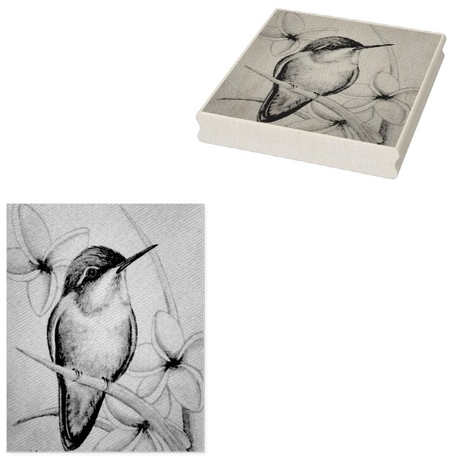 Sello De Caucho Hummingbird No. 3 Watercolor Art (Sellado)