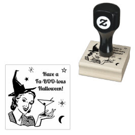 Sello De Caucho Humor de bruja retro de Halloween Faboolous o Pers