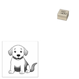 Sello De Caucho Hund Braun, sitzend -