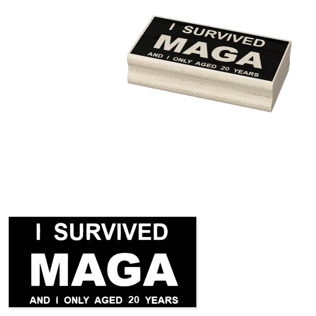 Sello De Caucho I Survived MAGA  (Sellado)