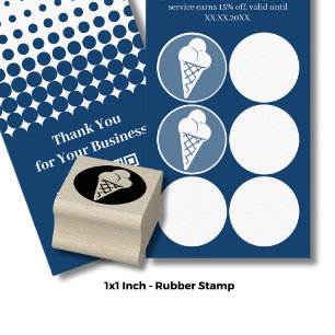 Sello De Caucho Ice Cone - Tarjeta de fidelidad de 1"