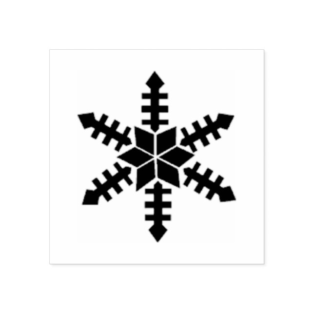 Sello De Caucho Icono Invierno Copo de nieve estilístico (Impresión)