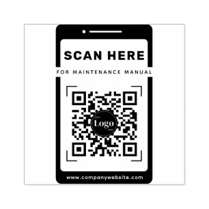 Sello De Caucho Icono móvil Código Qr Escanear Mantenimiento Manua