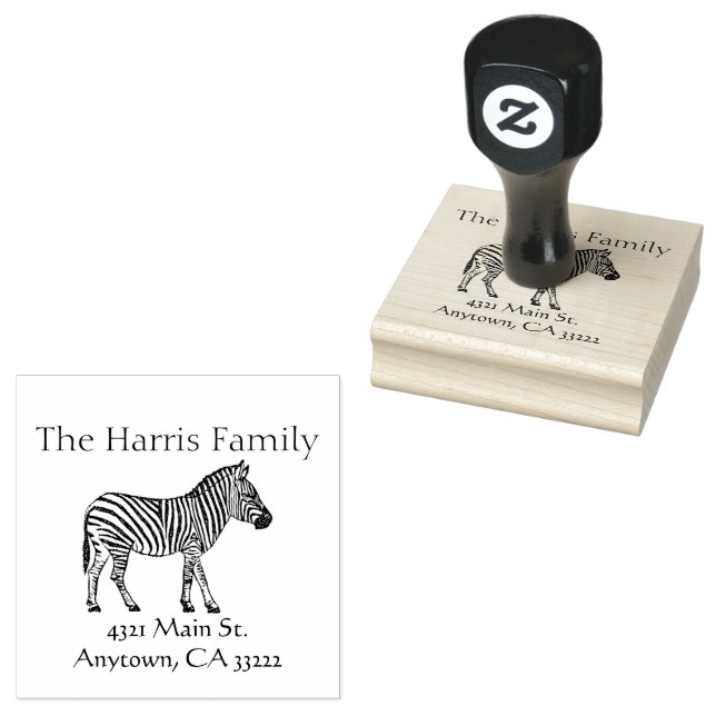 Sello De Caucho Ilustracion cebra personalizado (Sellado)