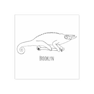 Sello De Caucho Ilustracion chameleon personalizado de Jackson