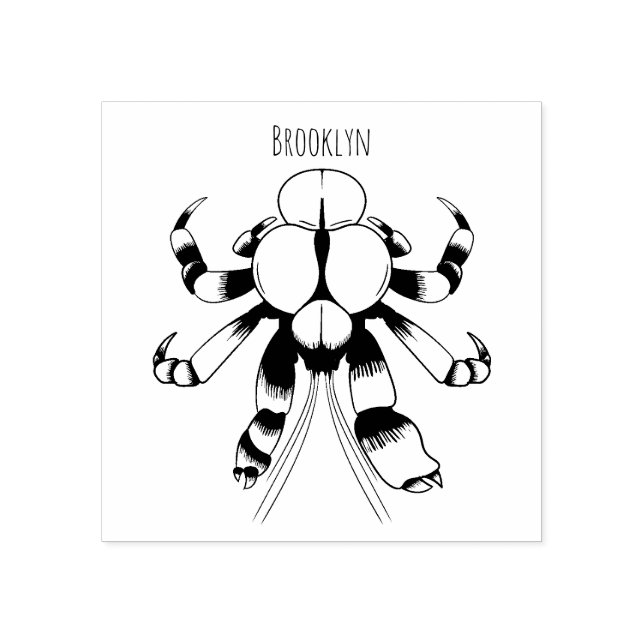 Sello De Caucho Ilustracion de cangrejo de coco personalizado (Impresión)