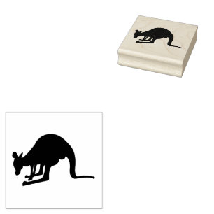 Sello De Caucho Ilustracion de canguro simple para animales austra