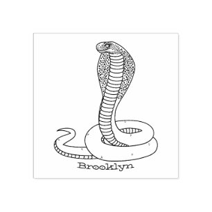 Sello De Caucho Ilustracion de cobra marrón
