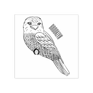 Sello De Caucho Ilustración de dibujos animados de ave bocafrogosa