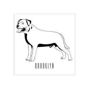 Sello De Caucho ilustración de dibujos animados de perro Rottweile