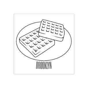 Sello De Caucho Ilustración de dibujos animados de waffle