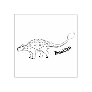 Sello De Caucho Ilustracion de dinosaurios blindados de Ankylosaur