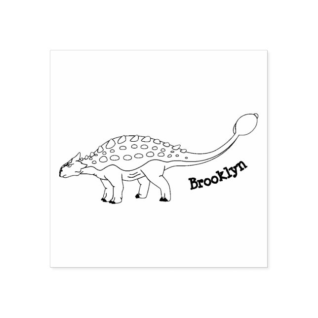 Sello De Caucho Ilustracion de dinosaurios blindados de Ankylosaur (Impresión)
