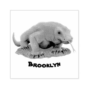 Sello De Caucho Ilustracion de dragón de Komodo
